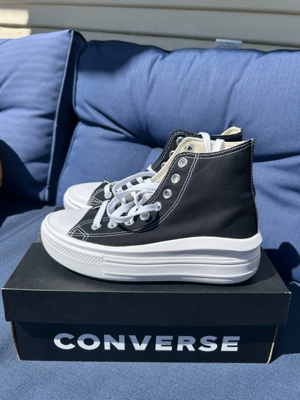 Converse Chuck Taylor All Star CTAS Move HI Platform Black White Women’s 7 - Picture 4 of 8